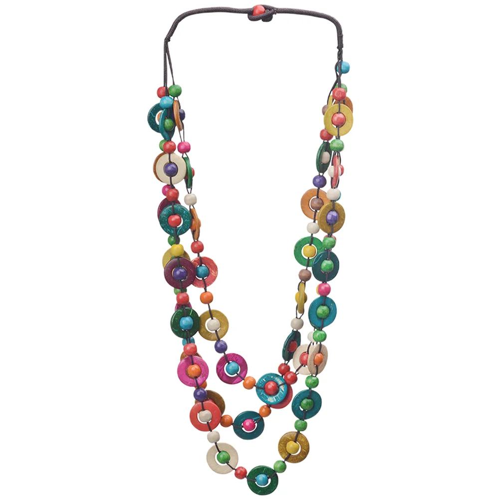 

Ожерелье из бисера, яркое массивное женское многослойное ожерелье для девушек, Пляжное украшение из кокосовых ракушек