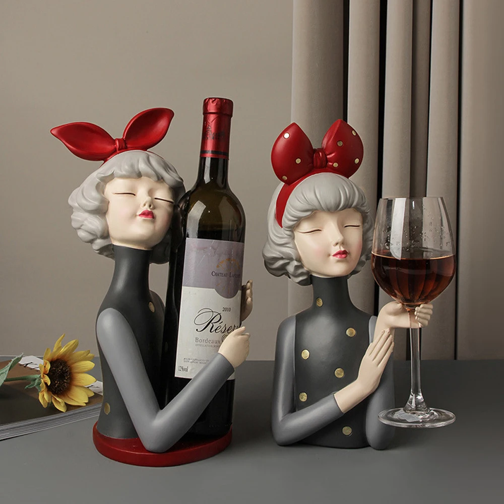 

Креативная стойка для винного шкафа, аксессуары для украшения, полимерные поделки, декор для гостиной, фигурки, статуя, держатель для стакана, настольные украшения