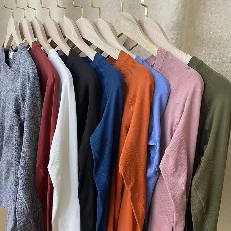 

Lulu 1.0 Women Long Sleeve Gym Sport Top Fitness Yoga Shirt Elasticity Crew Neck Quick Dry Breathable Workout Running T-shirts