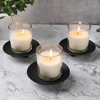 iron round candle tray minimalist style candlelight dinner black gold color diy table decor jewelry storage home party decor