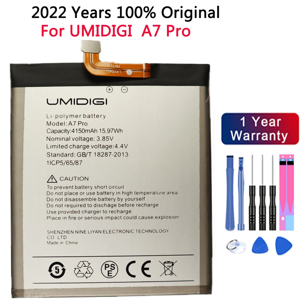 

2022 Years Original UMI Battery For UMIDIGI A7 Pro A7Pro Phone Battery 4150mAh High Quality With Tracking Number + Tools