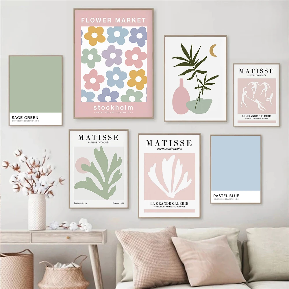 

Gallery Wall Art Matisse Canvas Print Danish Pastel Decor Nordic Posters and Prints Wall Pictures for Living Room Decoration