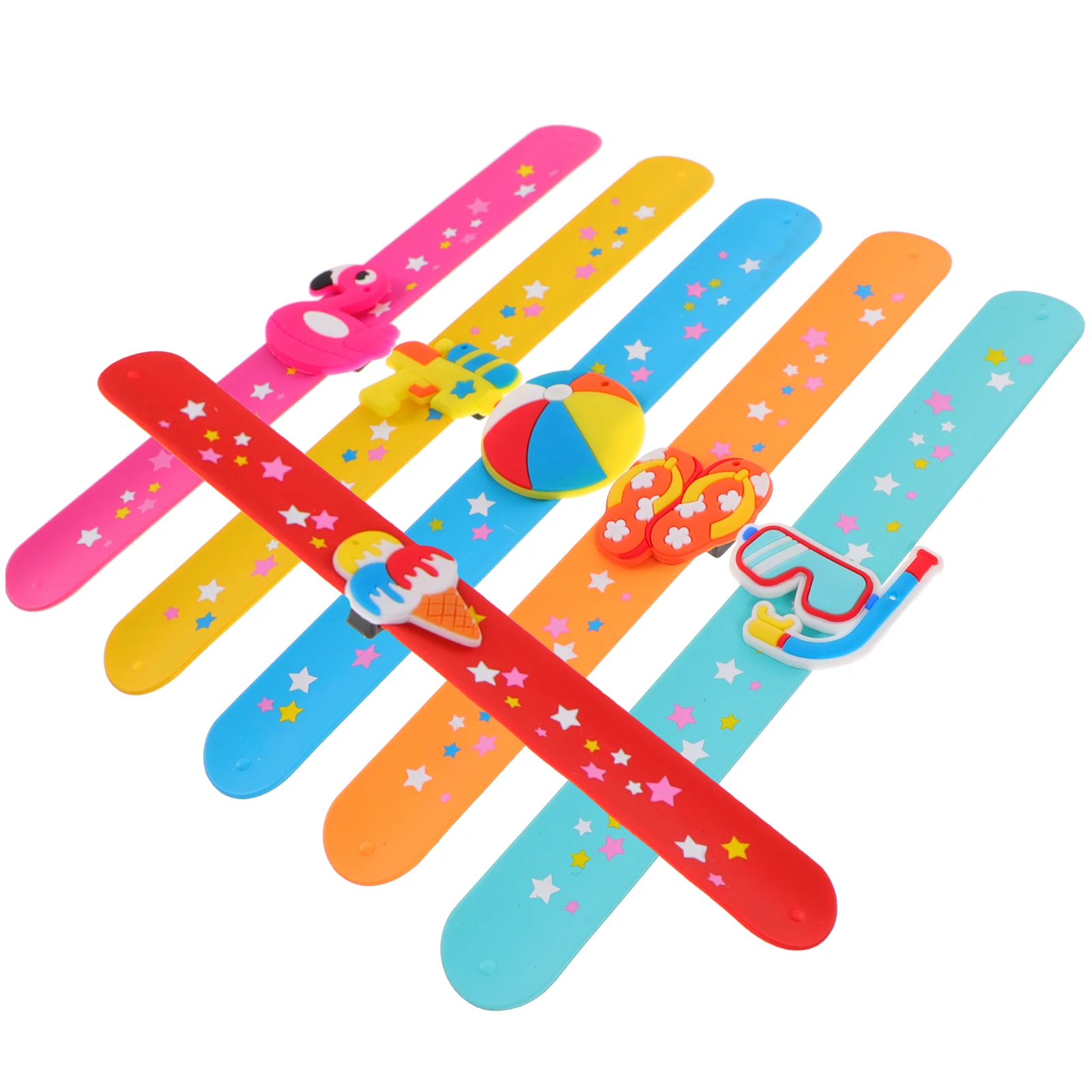 6 шт. Гавайские похлопывающие круг с гавайским принтом браслеты для вечеринок