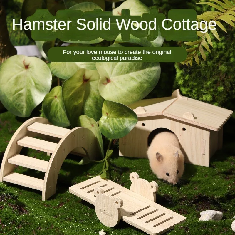 Деревянный Пейзаж Cabina Игрушка Для Дома Мелких Животных С Маленьким Хомяком