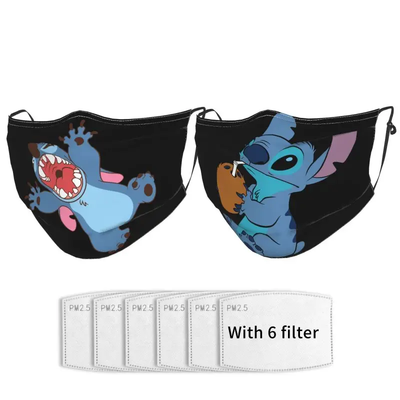 

Disney Cartoon Printing Adult Mask Outdoor Sports Protection Sunscreen Dust Masks Washable Adjustable Suitable Men Women 2PCS