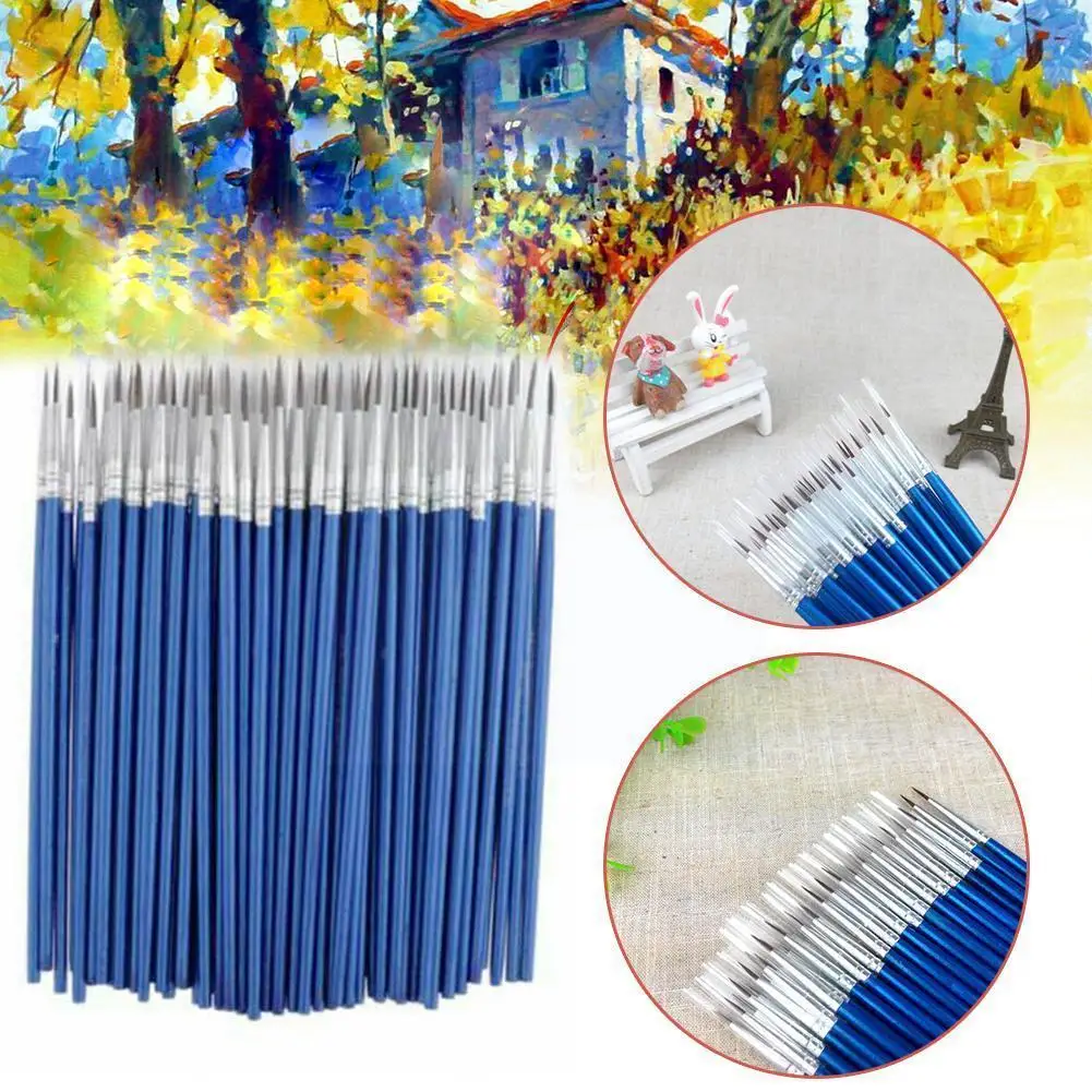 

100 Pcs/set Watercolor Gouache Paint Brushes Stroke Pen Painting Brush Art Line Set Supplies Painting Hair E4k5