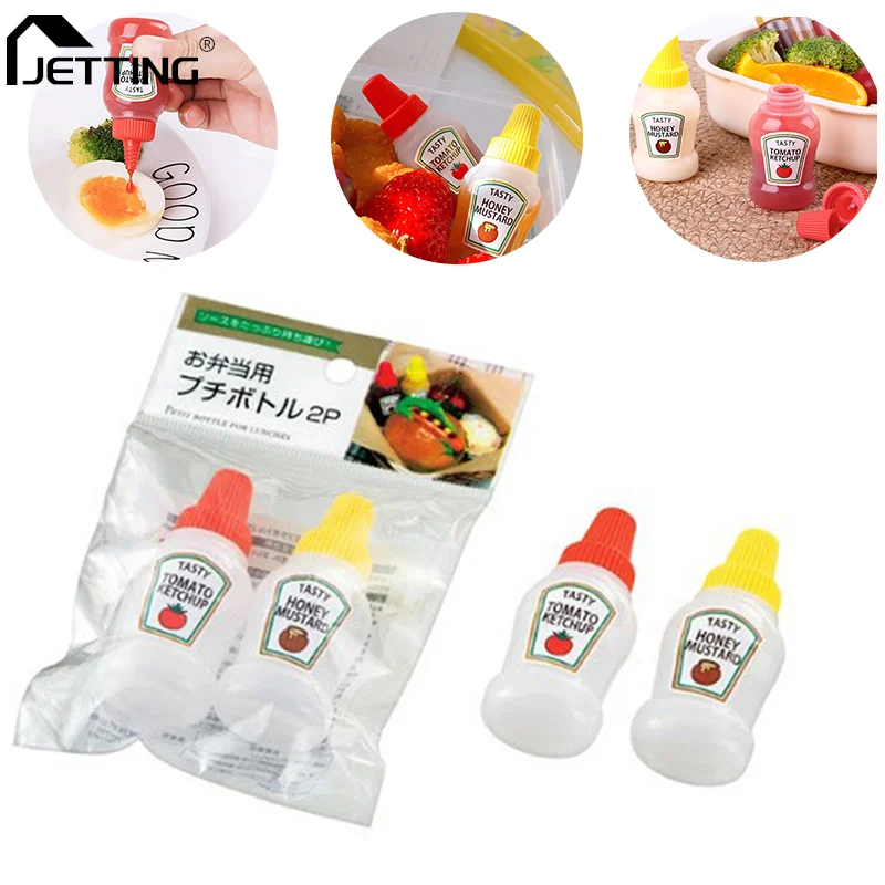 

1/2pcs Small Containers Lovely Cat Dog Bottles For Bento Lunch Box Kitchen Accessories Mini Cartoon Seasoning Sauce Bottle
