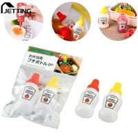 12pcs small containers lovely cat dog bottles for bento lunch box kitchen accessories mini cartoon seasoning sauce bottle