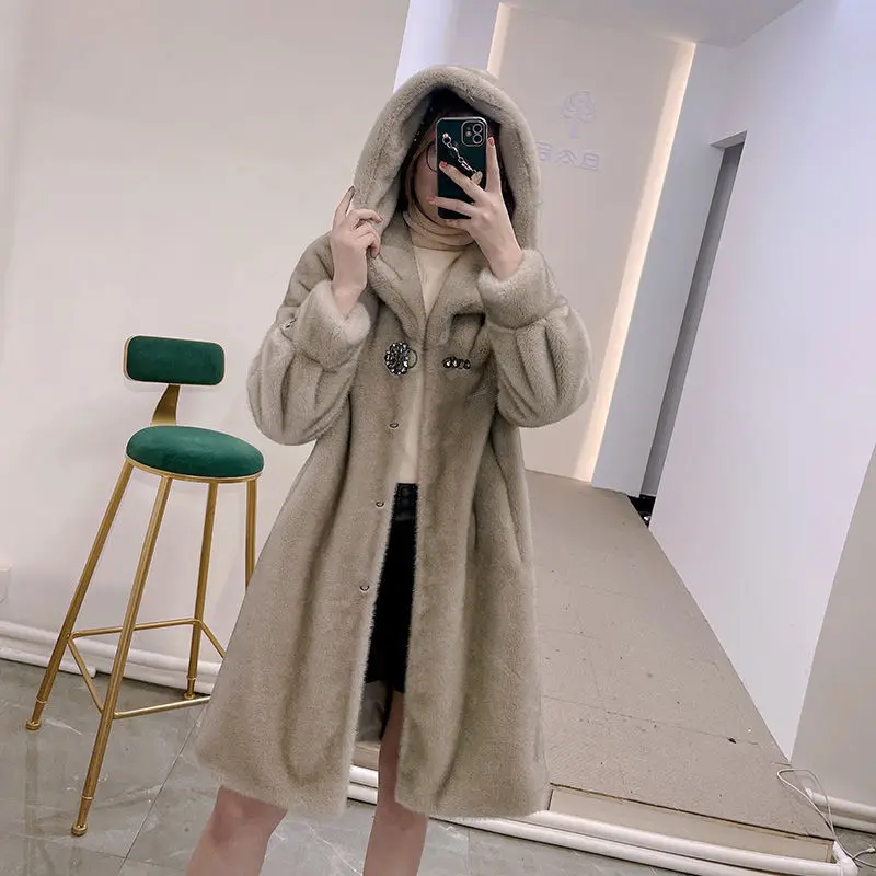 

Норковые пальто, женские пальто из натурального меха, пальто из натурального меха норки, Женская Длинная зимняя одежда большого размера 7XL, ...