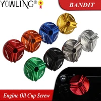 m201 5 motorcycle aluminum engine oil cup filter fuel filler tank cover cap screw for suzuki bandit 400 600 650 1200 1250 1250s