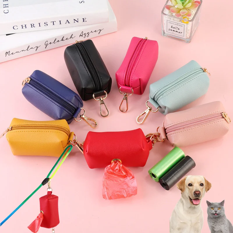 

Pet Dog Poop Bag Holder Leash Attachment Adjustable Mini Travel Garbage Bag Dogs Waste Poop Bags Dispenser Pet Cleaning Tools