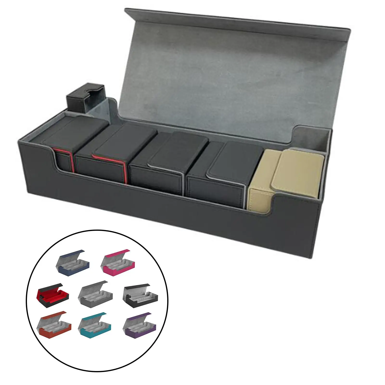 

Trading Card Deck Box Large Size for 550+ Sleeved Cards Card Holder for TCG Card Board Game Table Game