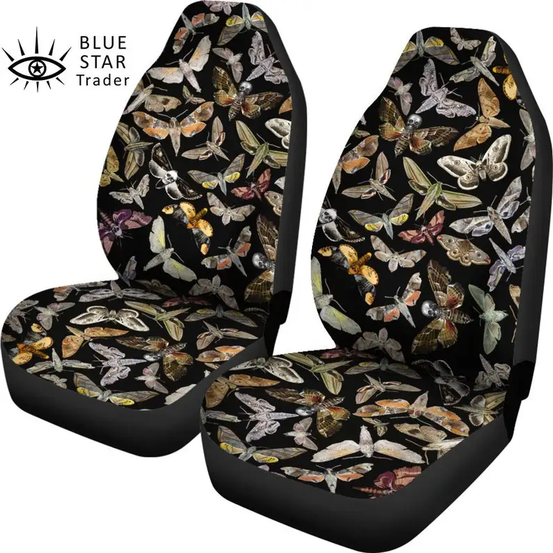 

Cottagecore Moth Witchy Car Seat Covers (Set of 2), Witch Auto Protectors, Nature Insects Gardening Vehicle Seat Covers