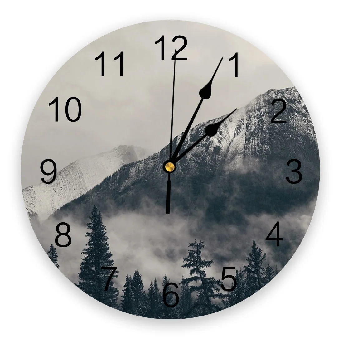 

Misty Mountain Forest Wall Clock Modern Design Living Room Decoration Kitchen Clock Mute Wall Watch Home Interior Decor