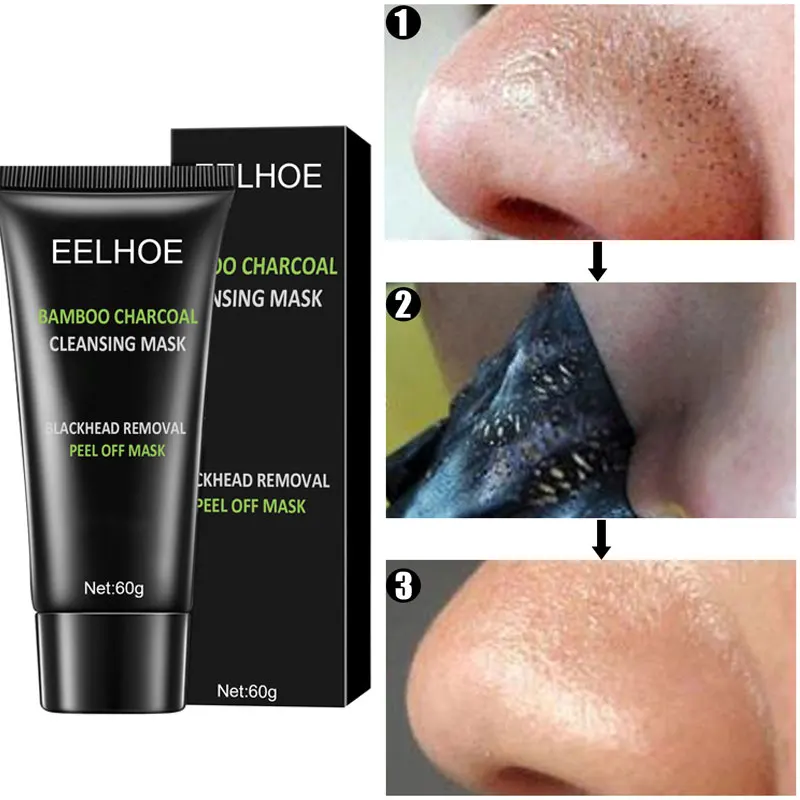 

Remove Blackhead Mask Deep Cleansing Exfoliating Acne Treatment Shrink Pore Nose Black Dots Strips Face Skin Remover Care 60g