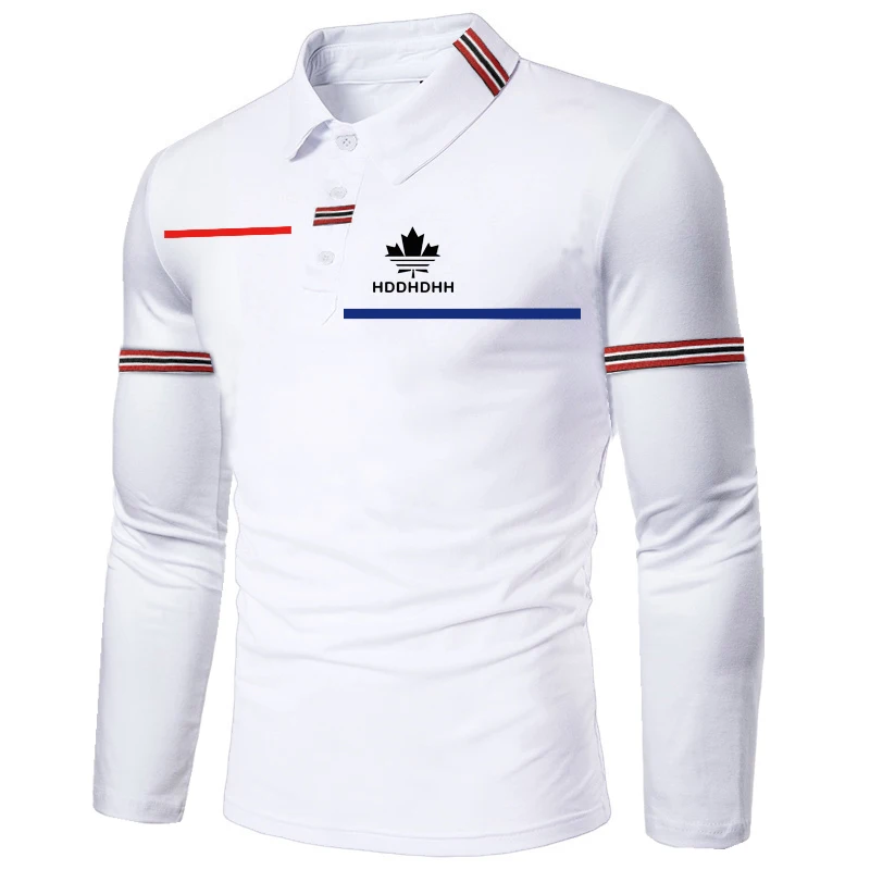 HDDHDHH брендовый принт весенне-осенняя мужская рубашка-поло с длинными рукавами