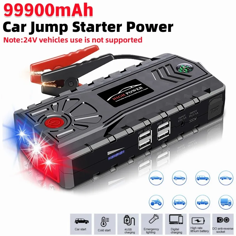 

99900mAh Portable Car Emergency Starter Power Supply Auto Emergency Battery Booster Starting Device Charger Diesel Petrol