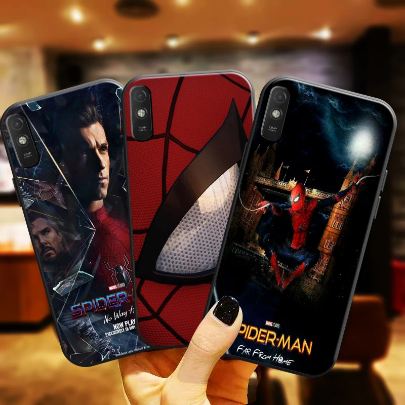 

Avengers Iron Man Spiderman Phone Case For Xiaomi Redmi 9A 9AT Coque Liquid Silicon Black Back Carcasa Funda