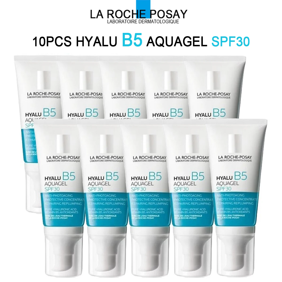 

10PCS/Set 50ml La Roche Posay Hyalu B5 Aquagel SPF30 Snow Moisturizing and Repair Lotion Fresh Sun Protection Gel Before Makeup