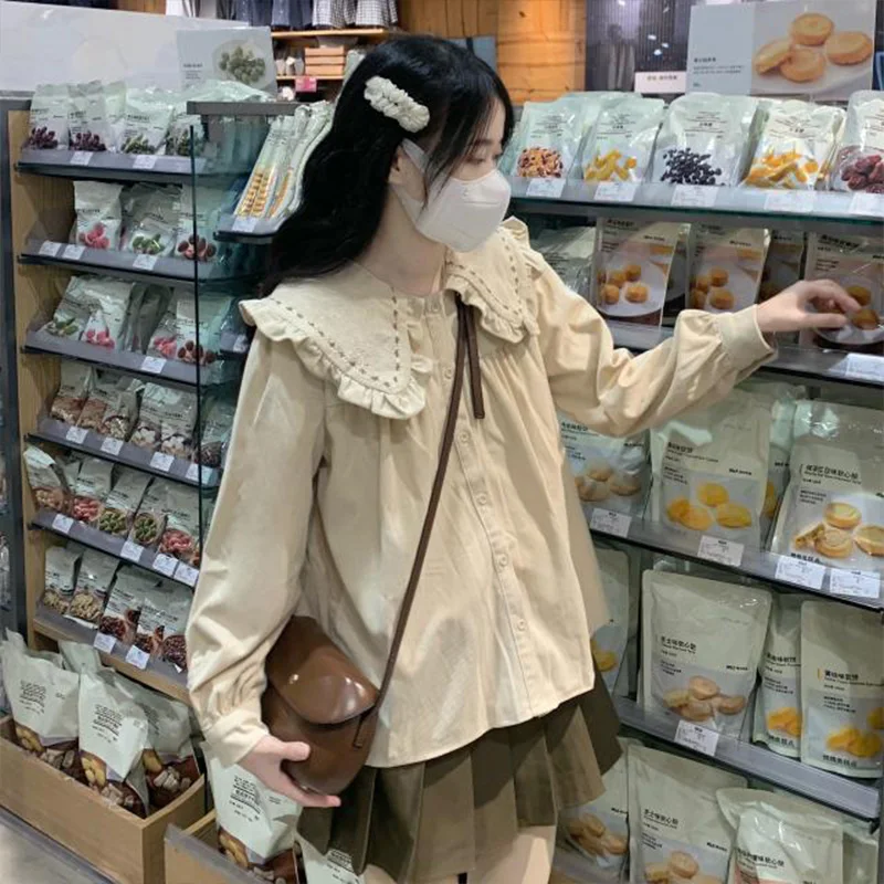 Женский вельветовый топ в японском стиле