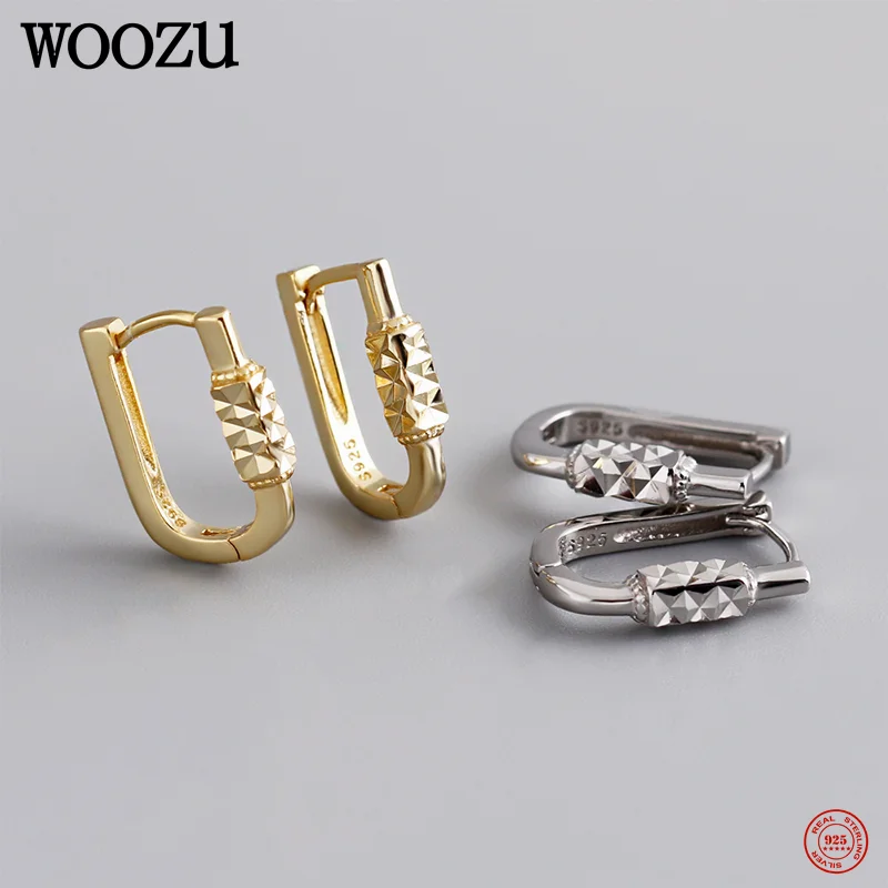 Женские винтажные серьги-кольца WOOZU круглые U-образные серьги из стерлингового