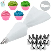 81018pcs silicone pastry bag tips kitchen cake icing piping cream cake decorating tools reusable pastry bags nozzle set
