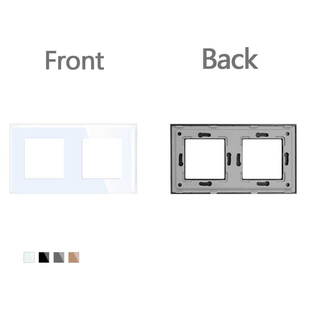

Запчасти для самостоятельной сборки TAWOIA, черная, белая, золотистая, серая кристаллическая стеклянная панель для настенной розетки, сенсорный выключатель, только панель с металлической рамкой