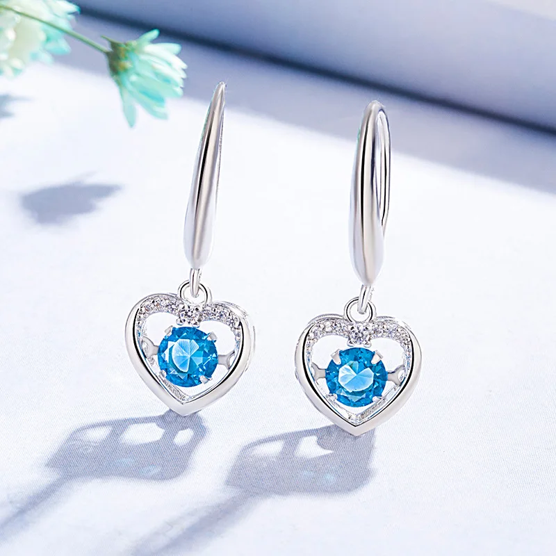 

100% 925 Sterling Silver Sapphire Dorp Earring for Women Aros Mujer Oreja Origin Blue Sapphire Gemstone Jewelry Orecchini Girls