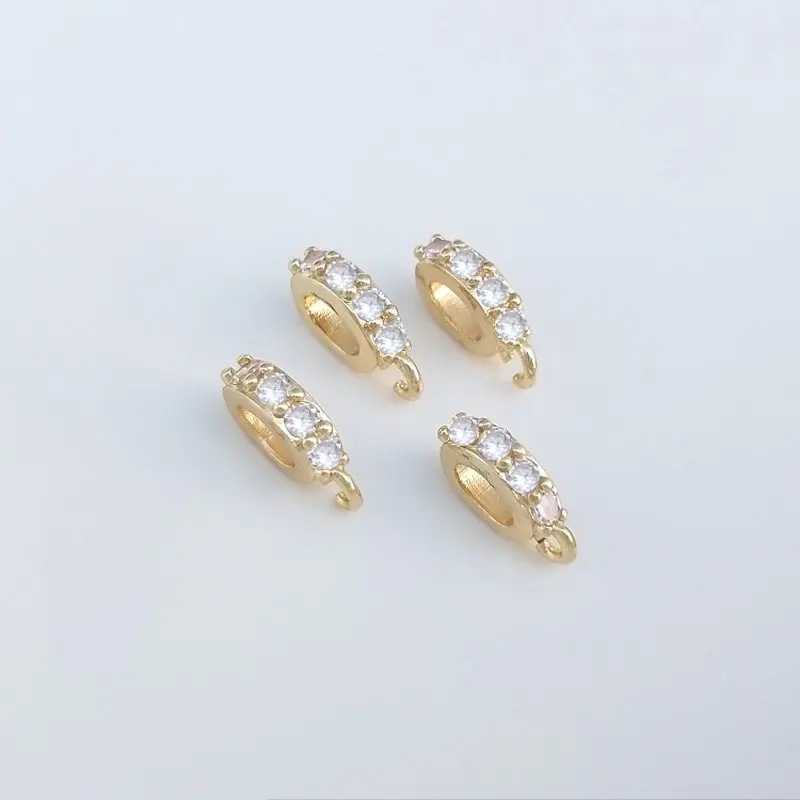 10 шт, 6*10 мм, 14k позолоченная искусственная кожа для изготовления ювелирных изделий своими руками, латунные аксессуары ручной работы