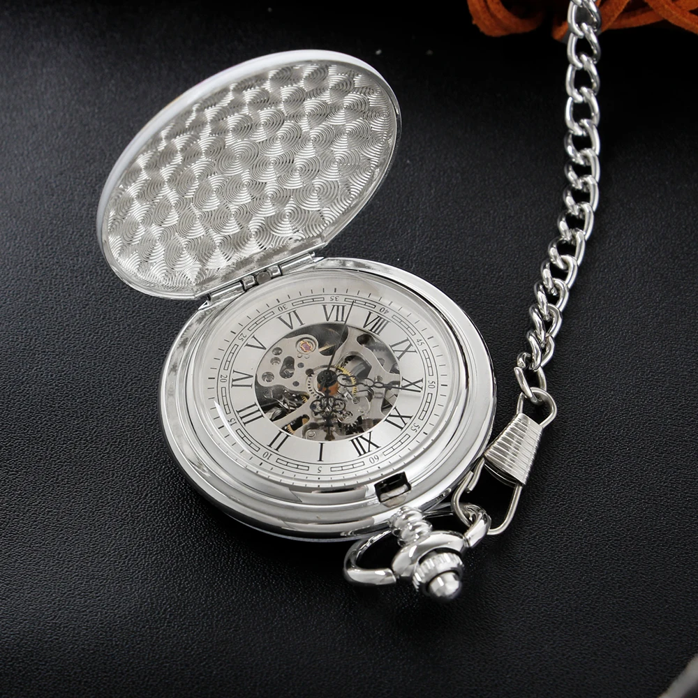 Retro Blue and White Porcelain Mechanical Pocket Watch High Quality Unisex Necklace Timing Pendant Gift for Men and Women PJX011
