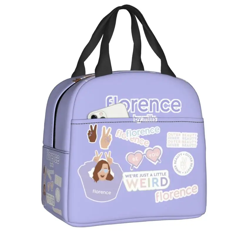 

Custom Florence By Mills Lunch Bag Men Women Warm Cooler Insulated Lunch Container for Kids School Work Picnic Food Tote Bags