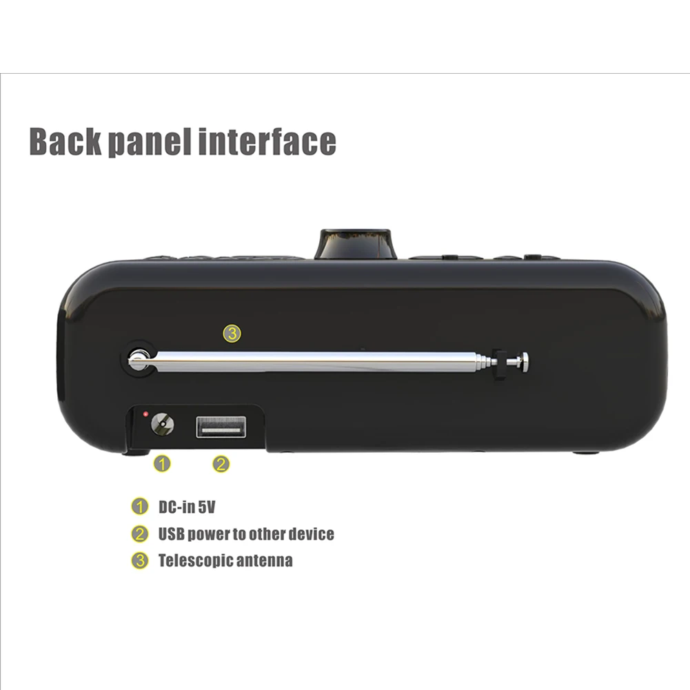 Портативное DAB FM-радио BT цифровое радио светодиодный дисплей на батарейках