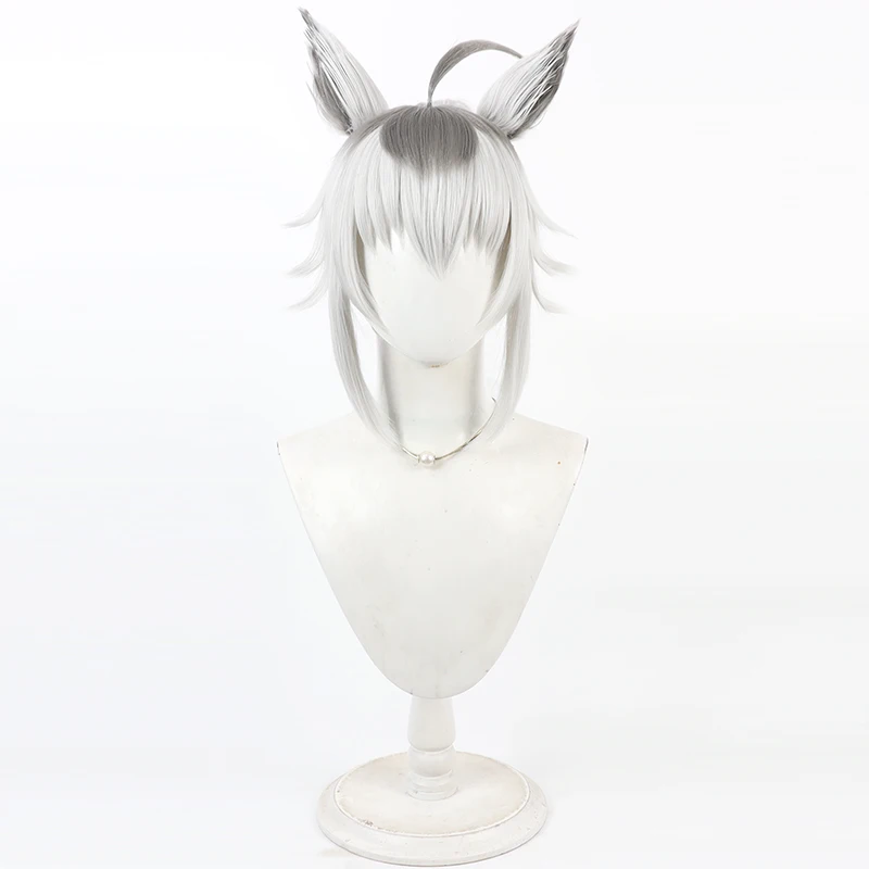 Фото Игра Pretty Derby Oguri Cap Косплей Парик Oguri Kyappu Косплей Парик Светло-Серые Короткие Волосы Для Хэллоуина Взрослых Женщин Мужчин №2