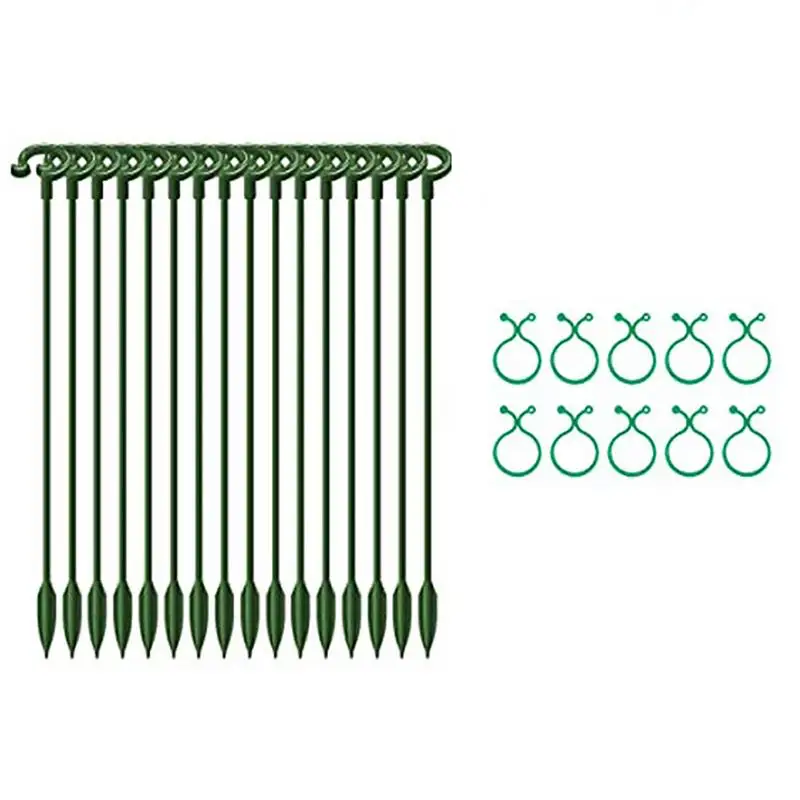 

Single Stem Plant Support Stakes Potted Flower Climbing Frame With Clips Easy-Install Fixing Sturdy Support For Lily Peony Rose