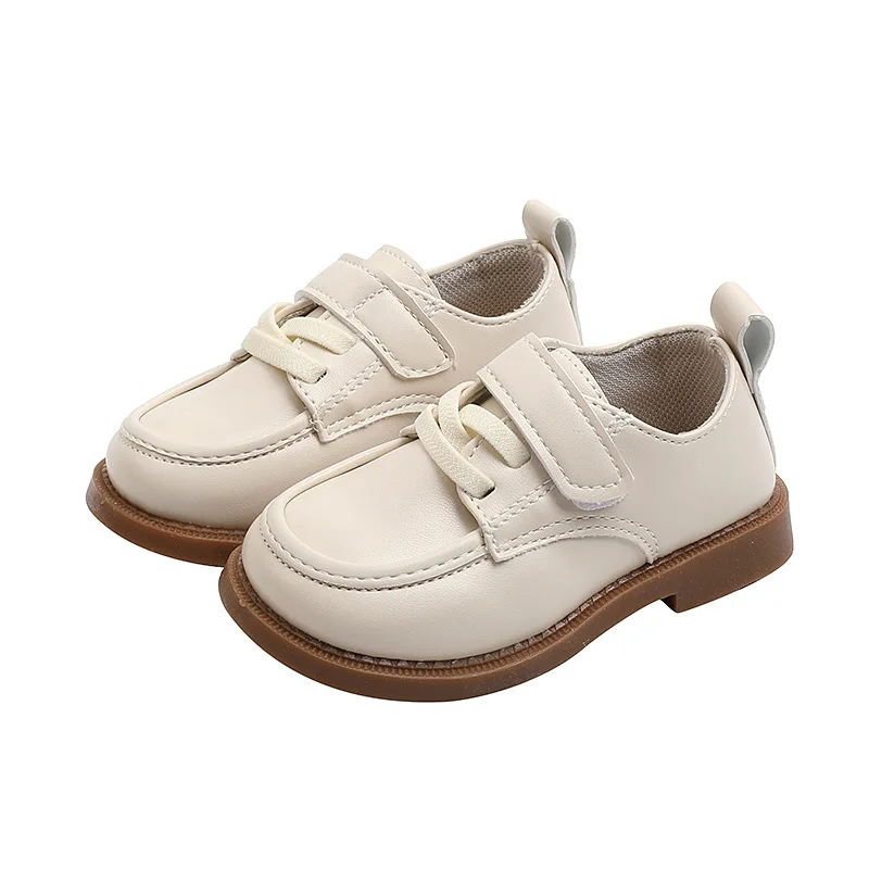 

2022 Spring Girls Leather Shoes Fashion Solid Color Baby Children Flats Casual Kids Sneakers Soft Bottom Toddler Shoe Size 21-30