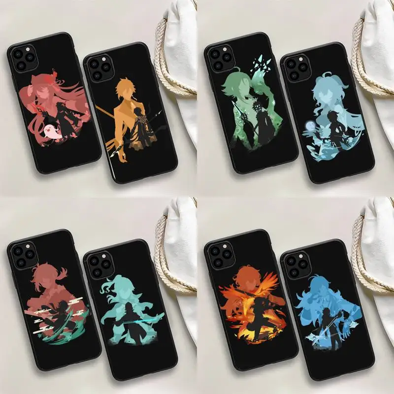 

Yinuoda Genshin Impact Anime Phone Case for iPhone 11 12 13 Mini Pro Max 8 7 6 6S Plus X 5 SE 2020 XR XS Funda Case
