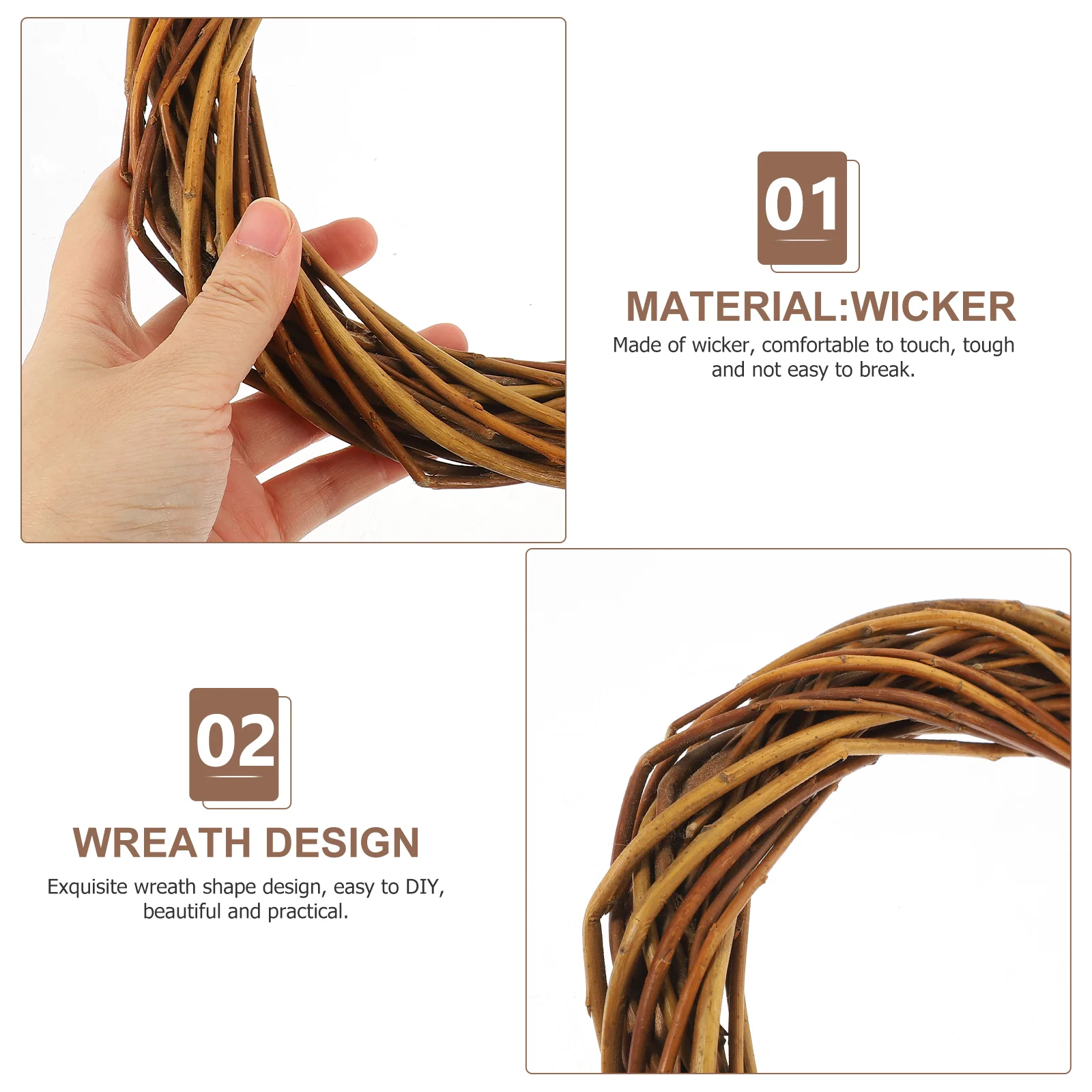 Обычный венок гирлянда декор Рождественская рамка для интерьера качество ивы