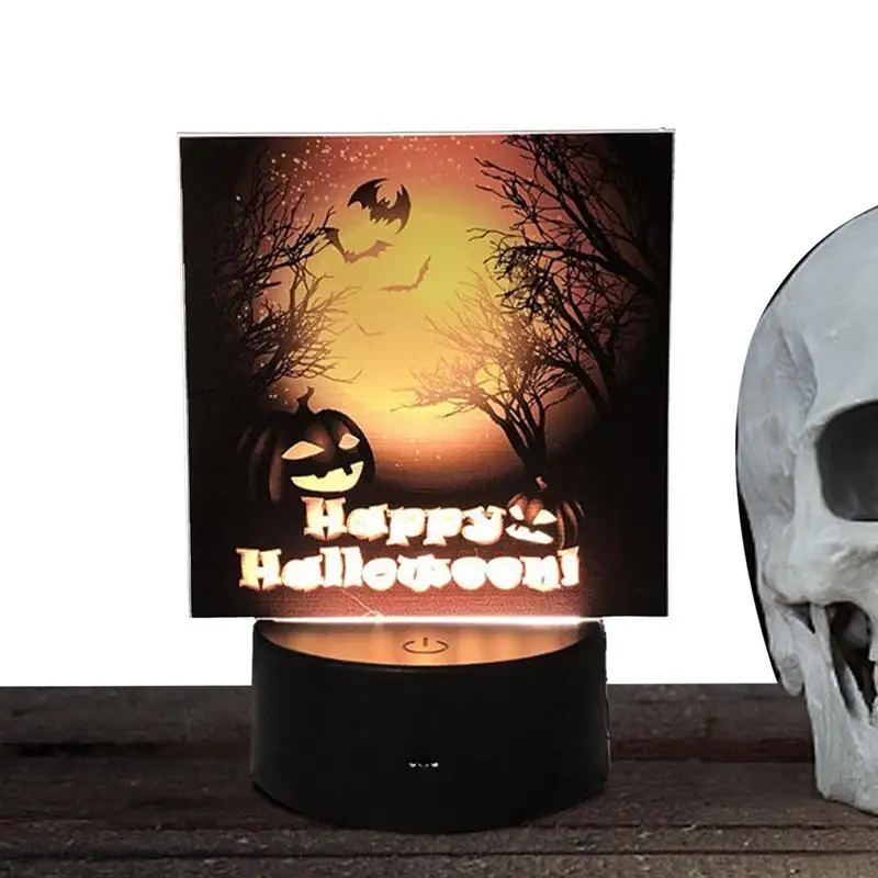 

Halloween Night Light Halloween Tabletop Spooky Night Light Funny Decorative Night Lights Multifunctional Charming Reusable