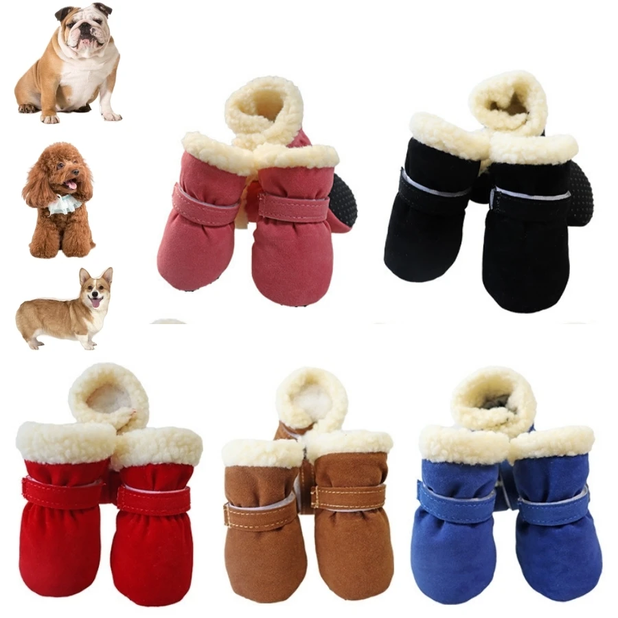 

Winter Pet Dog Shoes Warm Plush Snow Boots for Small Dogs Cute Cat Puppy Shoes Outdoor Pet Boots for Chihuahua French Bulldog