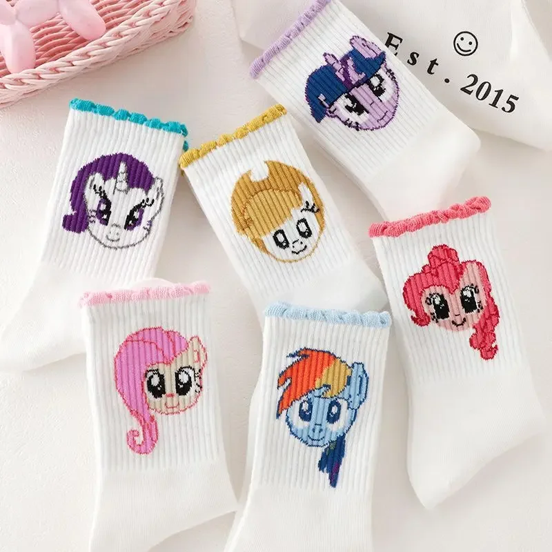 6 шт. кавайные носки My Little Pony Pinkie Pie Starlight Glimmer кружевные принцессы для девочек