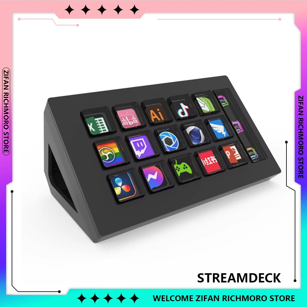 ЖК-контроллер StreamDeck мини-визуальные клавиатуры 15 клавиш пользовательская кнопка