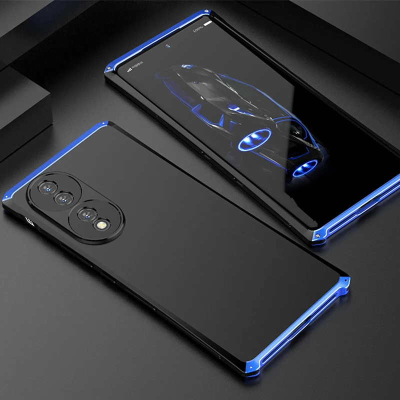 Shockproof Armor Metal Case For Huawei P50 Pro Mate 40 30 P40 Honor 70 80 60 50 Nova 8 9 Aluminum Bumper Matte PC Phone Cover