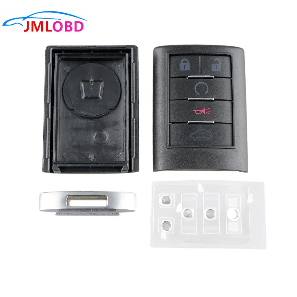 Сменный корпус для автомобильного ключа с дистанционным управлением, 5 кнопок, без маленького ключа, для Cadillac DTS CTS STS XTS, крышка ключа без ключа, неострое лезвие Сменный корпус для автомобильного ключа с дистанционным управлением, 5 кнопок, без маленького ключа, для Cadillac DTS CTS STS XTS, крышка ключа без ключа, неострое лезвие