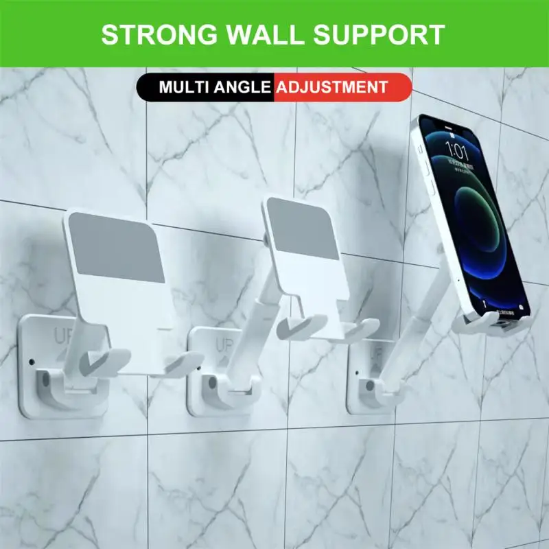 

T11 Adjustable Wall Phone Holder Stand Wall Mount Car Phone Holder Phone Bracket For Kitchen Washroom Cell Phone Accessories