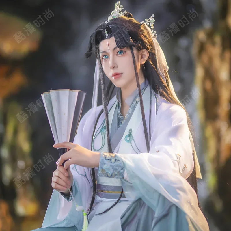 TGCF Tian Guan Ci Fu Xie Lian Hua Cheng Feng Shi Qing Xuan Косплей Костюм Зеленое Cos Платье ShiQingXuan Hanfu Полный
