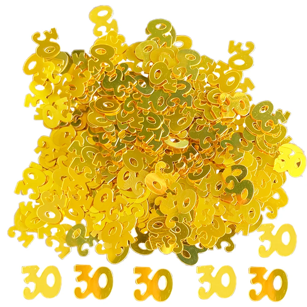 

15g Number 30 Confetti Glitter Metallic Foil Table Party Decoratio Anniversary Birthday Wedding Golden Desktop Centerpiece Decor