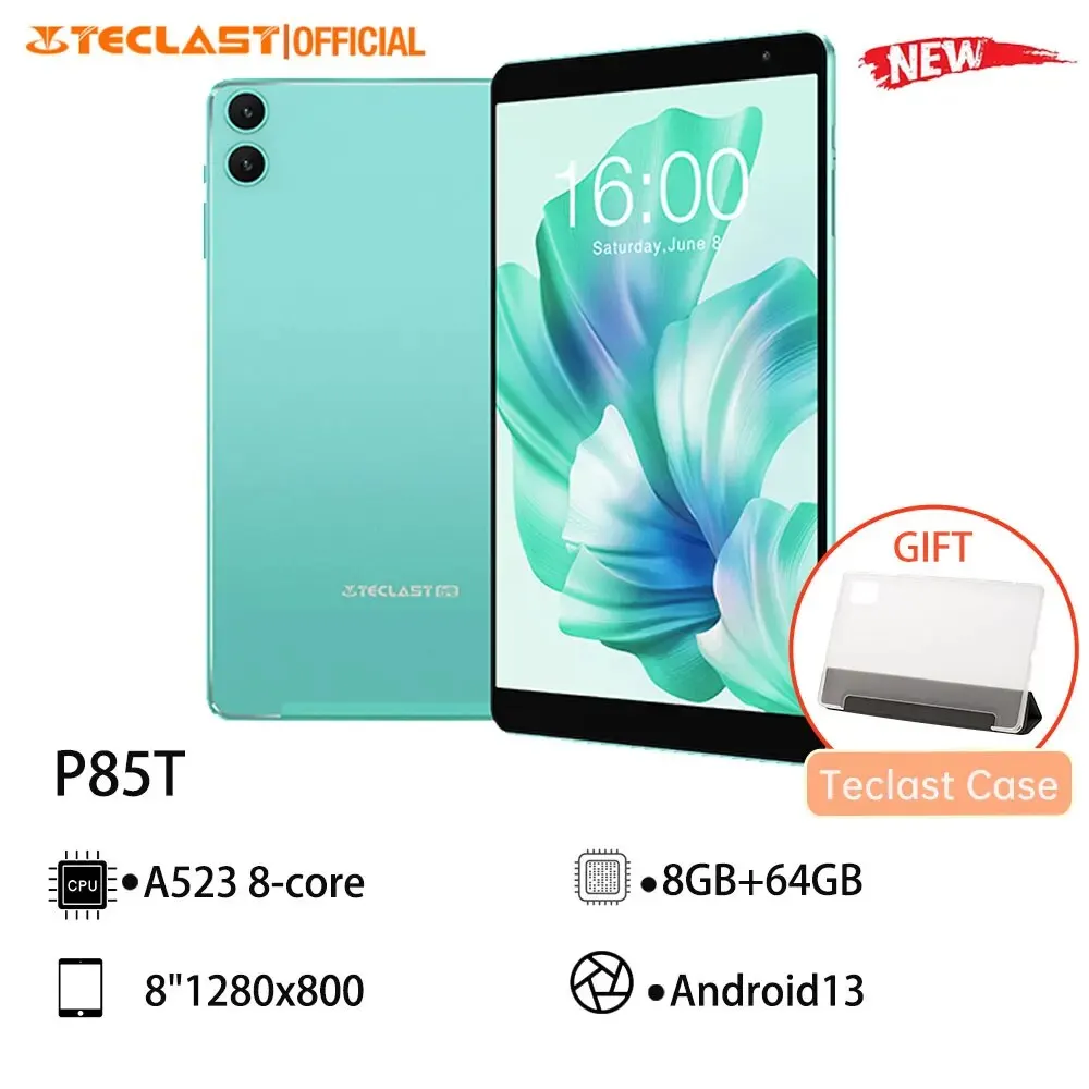 Планшет Teclast P85T 2023 (Allwinner A523 1,8 ГГц, 8 ядер/8 ГБ ОЗУ/64 ГБ ПЗУ/8 дюймов, 1200*800iPS/WiFi 5/BT 5,0/5000 мАч - ТОП 100 товаров марта