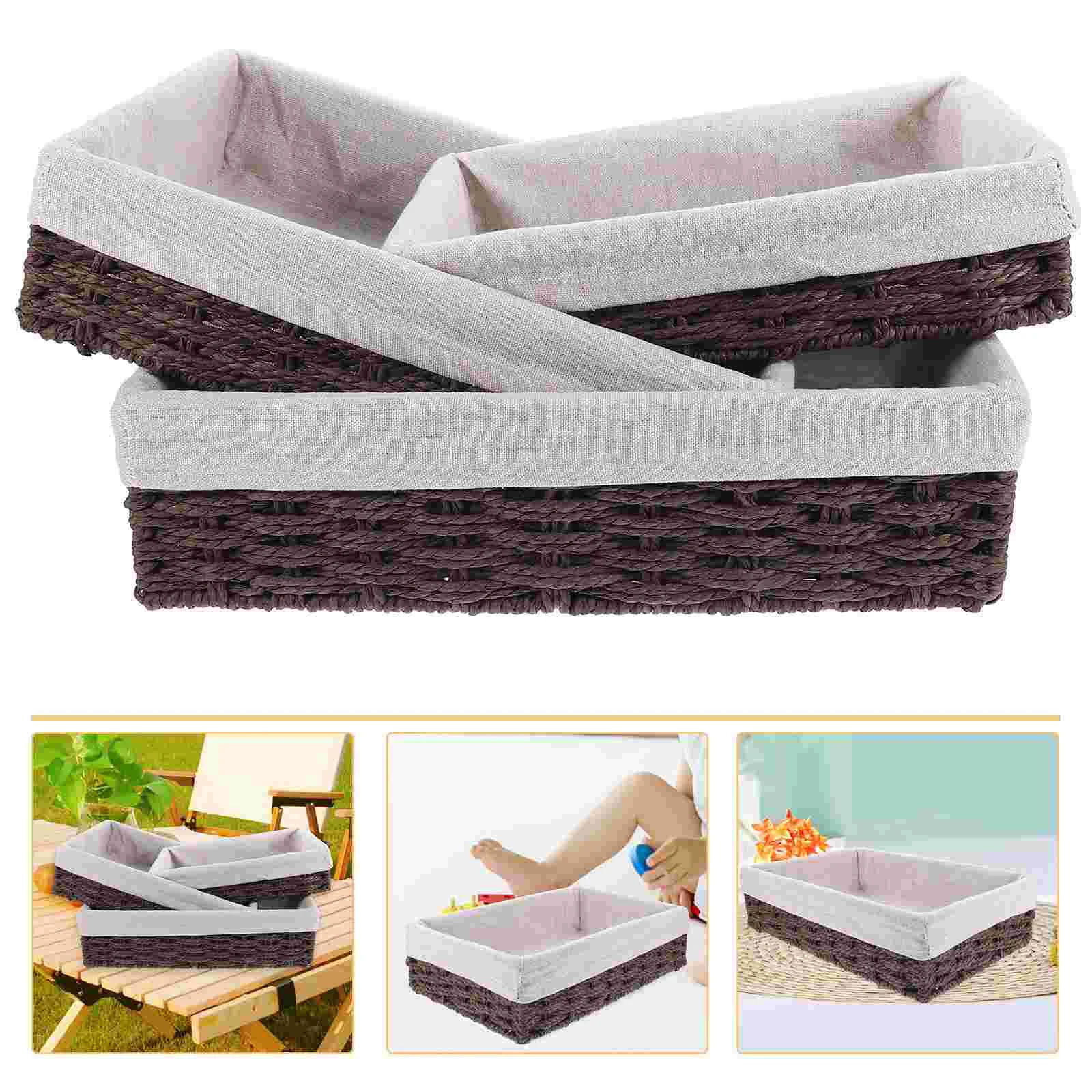 

Decorative Storage Baskets Woven Sundries Organizer Snack Container Paper Rope Bin