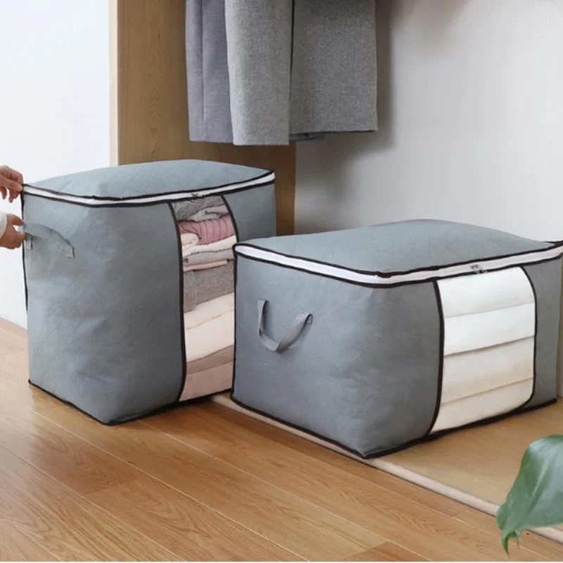 

Clothing storage bag finishing quilt quilt big bag clothing packaging thickened large fabric moisture-proof home storage.