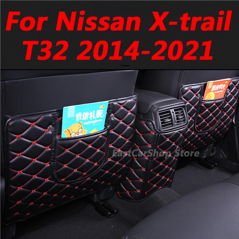 For Nissan X-trail Xtrail T32 2014-2021 Car Rear Seat Anti-Kick Pad Seat Cover Back Armrest Protection Mat Accessories Cover